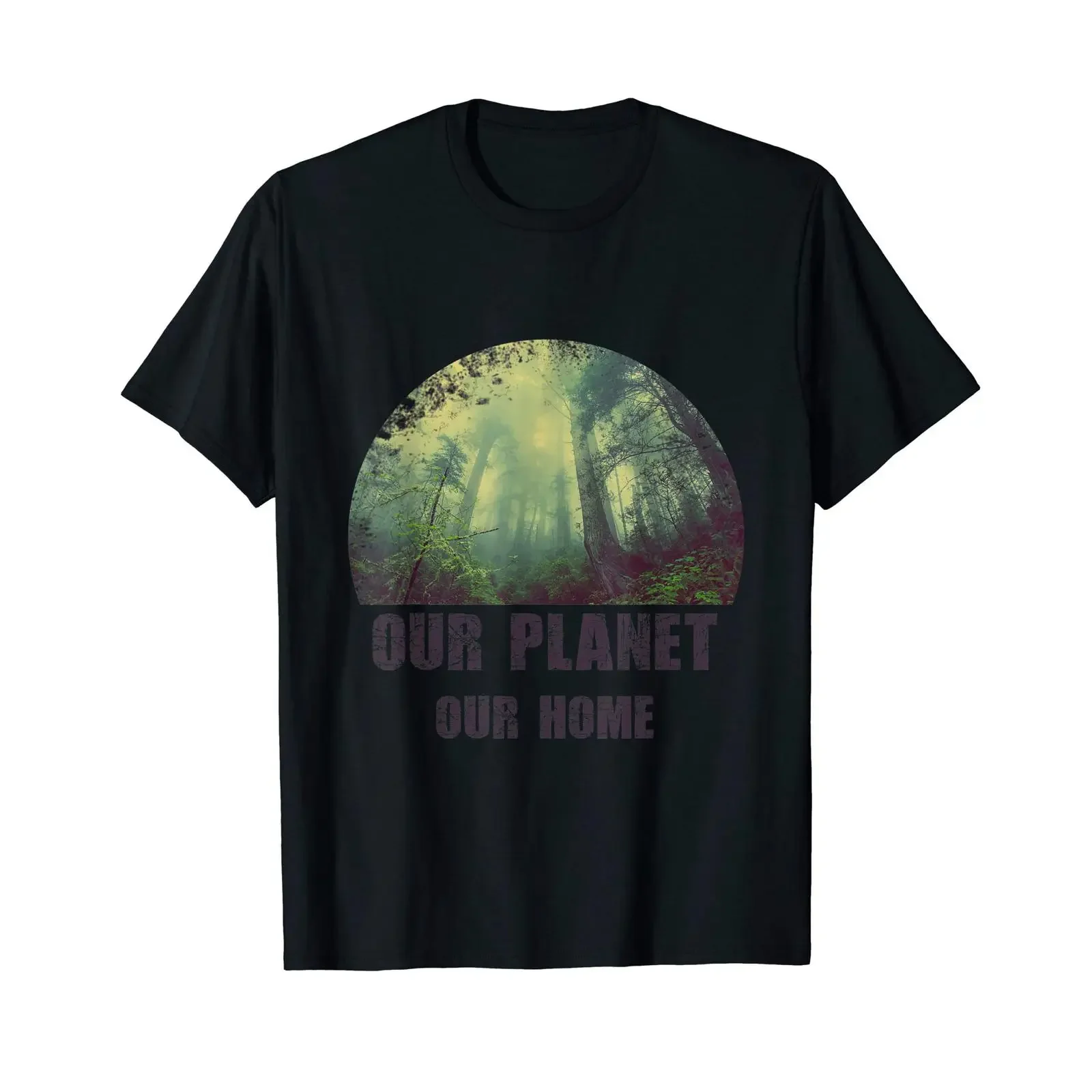 Our Planet Home Save the Earth Environmental Protection Green T Shirt vintage Washed Comfortable Breathable homme Stylish
