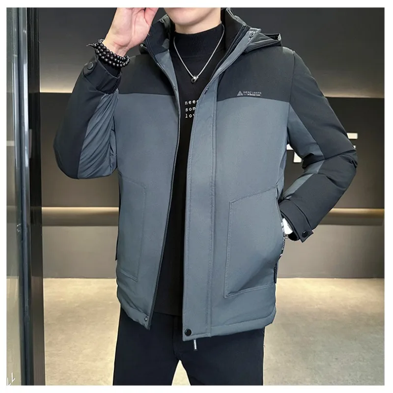 

Fashionable and Versatile Cotton-padded Jacket Dad's Comfortable Short Patchwork Coats Winter Warm CoatsMen's Autumn and Winter