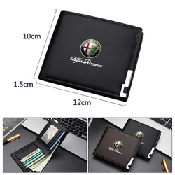 Car Wallet Men Storage Purse With Card Holder License For Alfa Romeo GT Stelvio F1 Brera Volante Tonale Gloria Disco Accessories