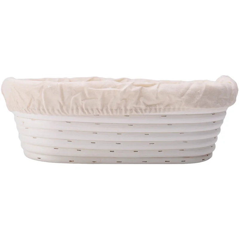 2X Banneton Proofing Basket Set - Artisan Sourdough Bread Bakery Basket,Dough Scraper/Cutter & Brotform Cloth Liner-AT36