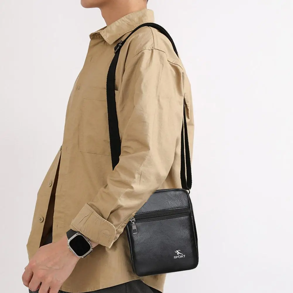 

Black Brown Khaki Handbags Small Totes PU Leather Crossbody Messenger Bag For Men Office Worker Sling Shoulder Anti-theft B Y7B5