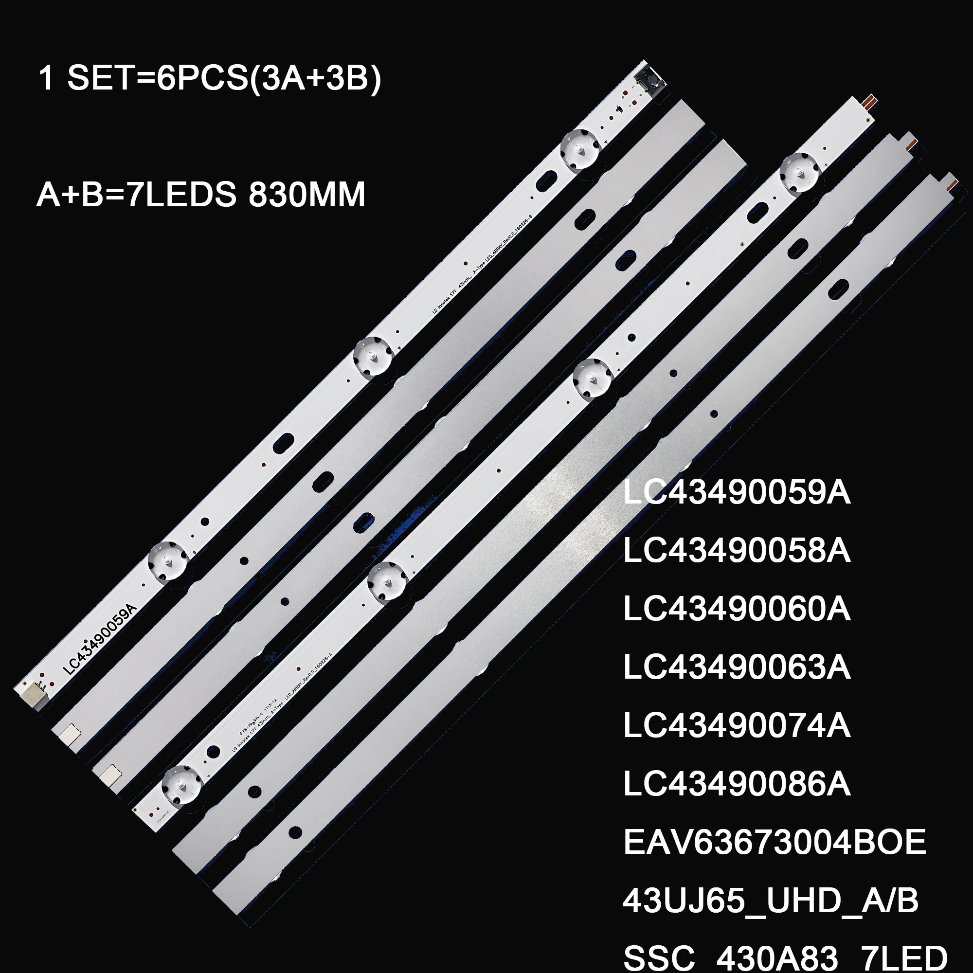 TV Backlight LC43490058A, LC43490059A for the TV for LG 43UJ630V 43UJ634V 43LJ610V 43UJ639V 43UJ675V 43LJ510V 43UJ655V