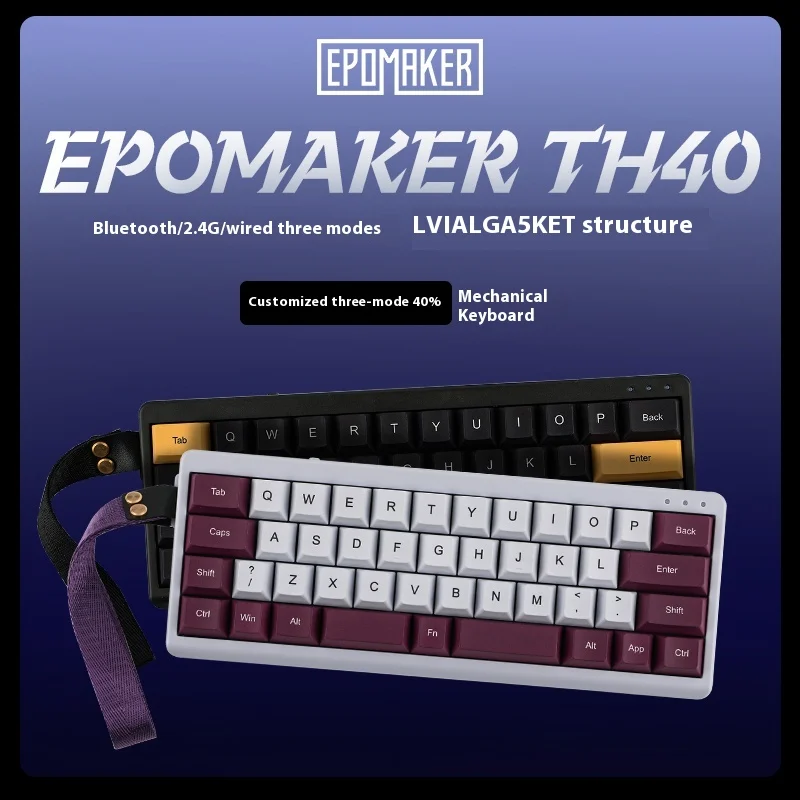 Epomaker Th40 Mechanical Keyboards Three Mode Wireless Portable Customize Mini Keypad 44 Keys Rgb Keyboard Pc Gamer Accessories