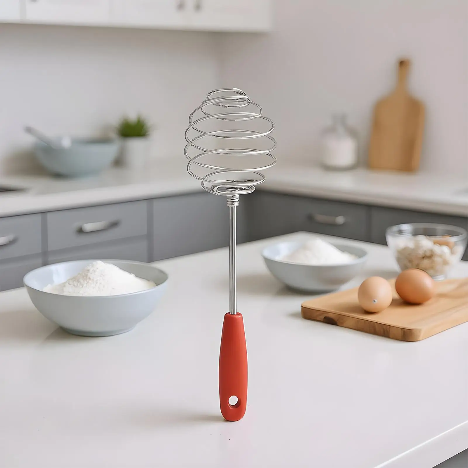 Stainless Steel Ball Spring Whisk Manual Egg Beater Hand-held Butter Mixer Avocado Potato Masher Kitchen Baking Tool