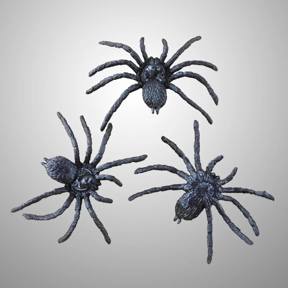 10개입 리얼리틱 플라스틱 거미 무서운 할로윈 장난 장식 블랙 호러 파티 카니발 장식 플라스틱 블랙 거미