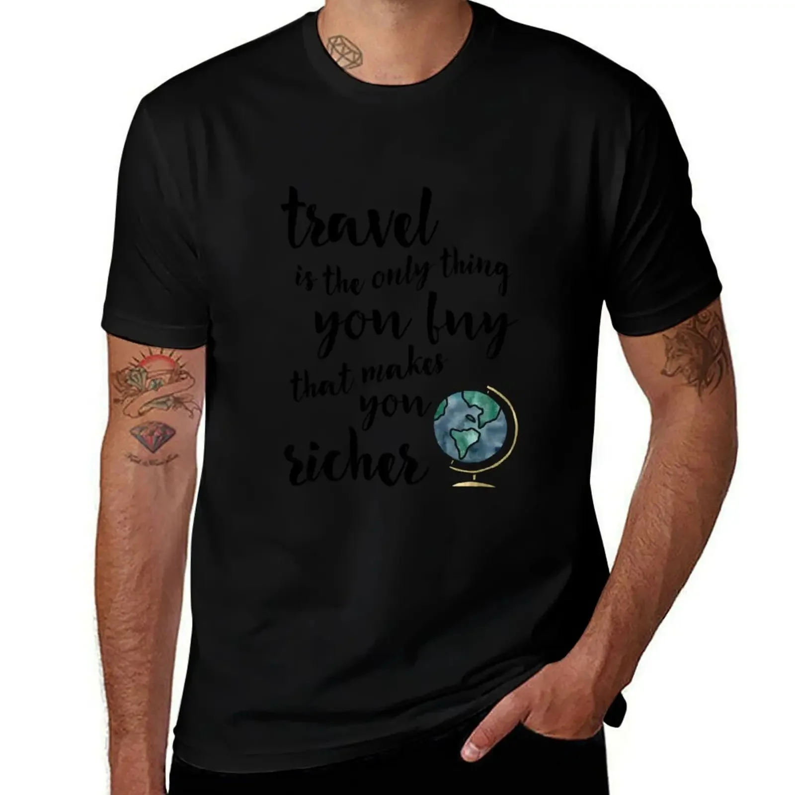 Travel Makes You Richer T-Shirt oversizeds topping cotton man t-shirts T-shirts oversize mens t shirts casual stylish