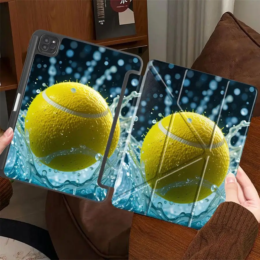 Holder Cover Tablet Case For iPad Mini 6 7 Pro 11th 10th 9th 8th 7th 12.9inch Pro 2025 Air 4 5 M3 M2 M4 11inch Cool Water Tennis