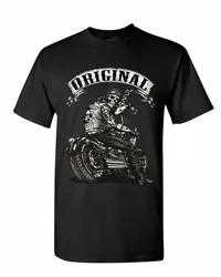 road 66 Original Biker Skull T-Shirts Ride Or Die Route Motorcycle Mc New T Shirt Men Summer Design T Shirt  Casual  Tops