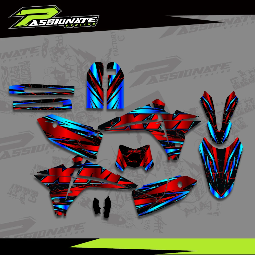 Kit Adesivi Grafici Personalizzati per Motocross Fantic XM50 XM 50 XMF125 XMF 125 2023 2024, Sfondo in PVC con Numero e Nome Personalizzabili