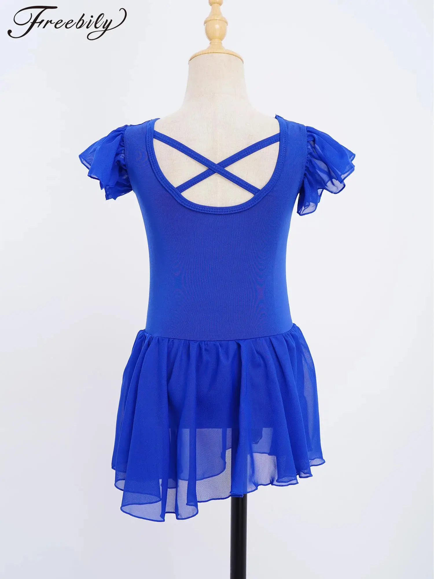 

Ruffle Sleeves Tutu Ballerina Dance Costume Kids Girls Ballet Dance Dress Girls Ballet Skirted Dance Leotard Dress Dancewear