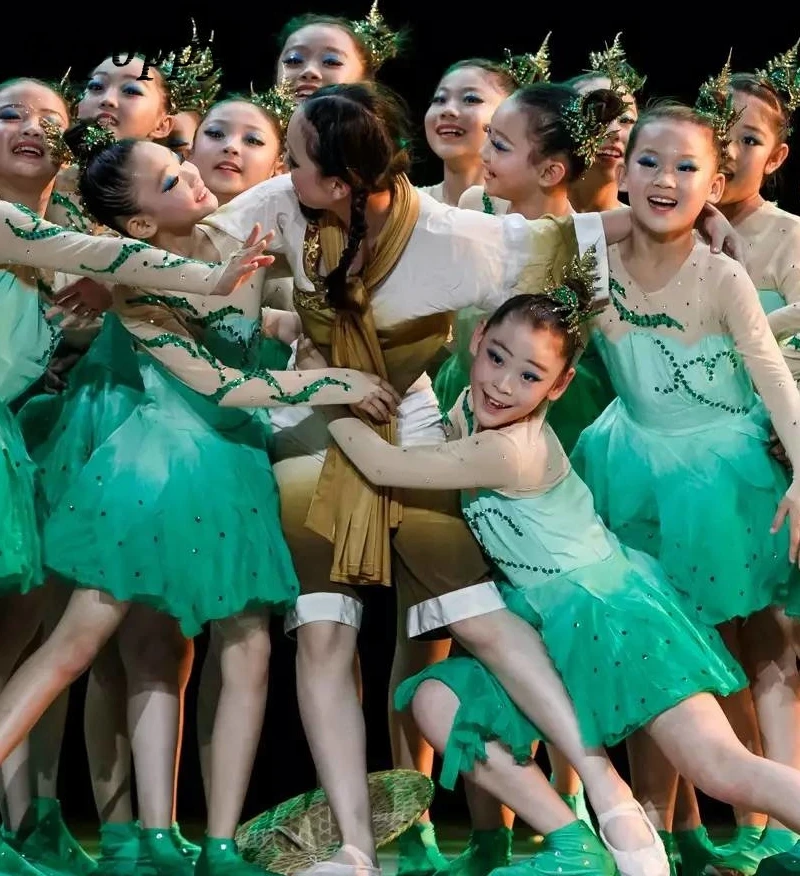 زي أداء رقص الأطفال ، زي مسرحي ، رقص