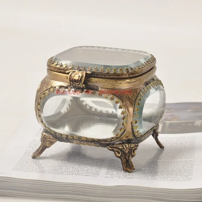 2026GOOD French Retro Nostalgic Square Jewelry Box With Lid Ornament Classical Jewelry Box