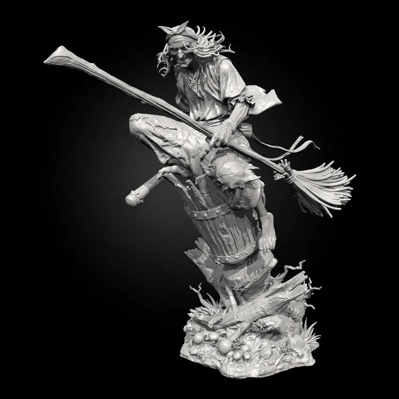 

65mm 85mm 95mm Witch Granny Resin Model Figure Gk Micro Miniature 3d Printed White Model Toy Unassembled And Unpainted Kit