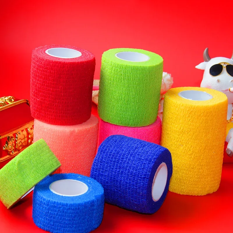 1 Pcs Printed Medical Self Adhesive Elastic Bandage Colorful Sports Wrap Tape for Finger Joint Knee First Aid Kit Pet Tape