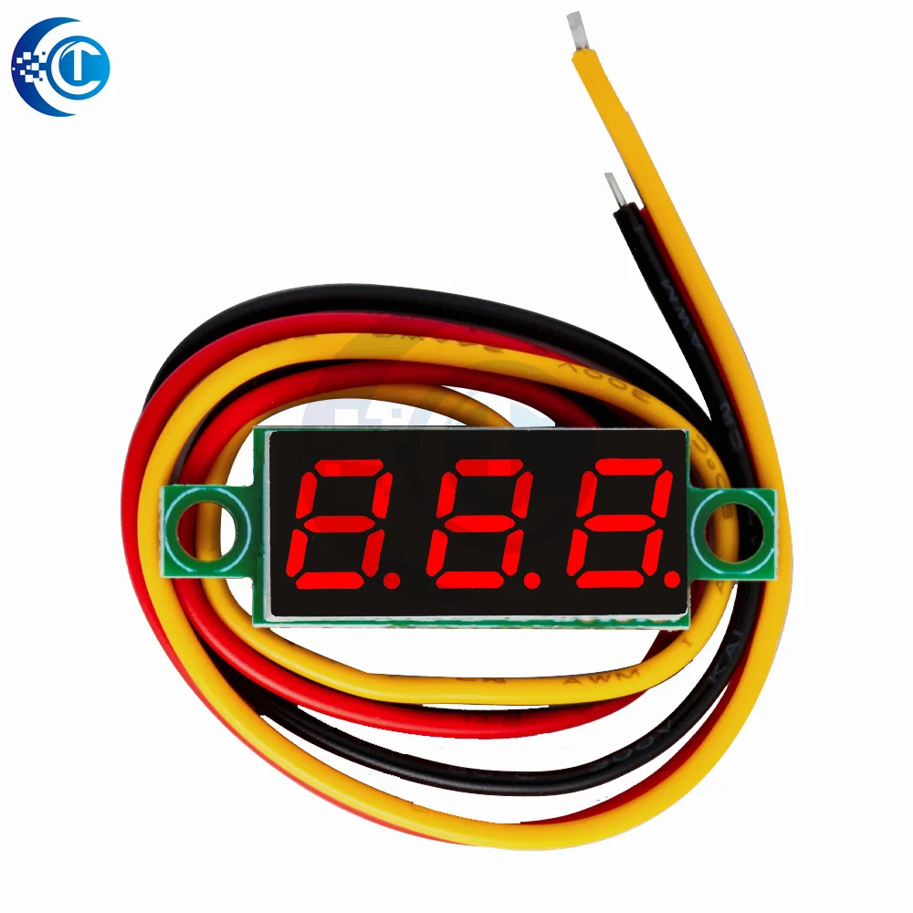 Testa voltmetro digitale DC di precisione a tre linee Voltmetro digitale LED DC4.5V-30V Mini voltmetro digitale da 0,28 pollici 0-100V