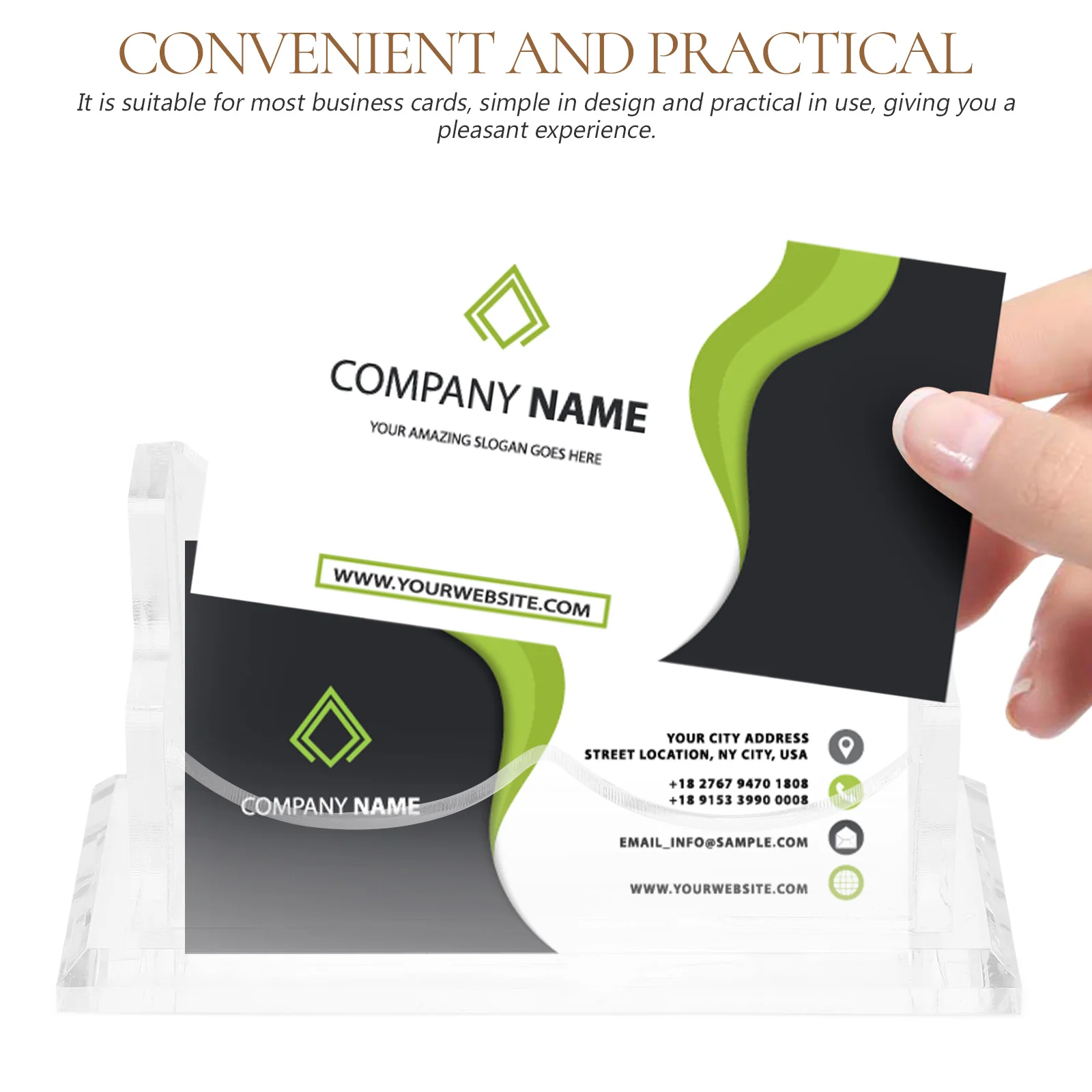 Acrylic Business Card Holder Clear Desk Organizer Sturdy Material High Hardness Premium Quality Card Display Name Holder