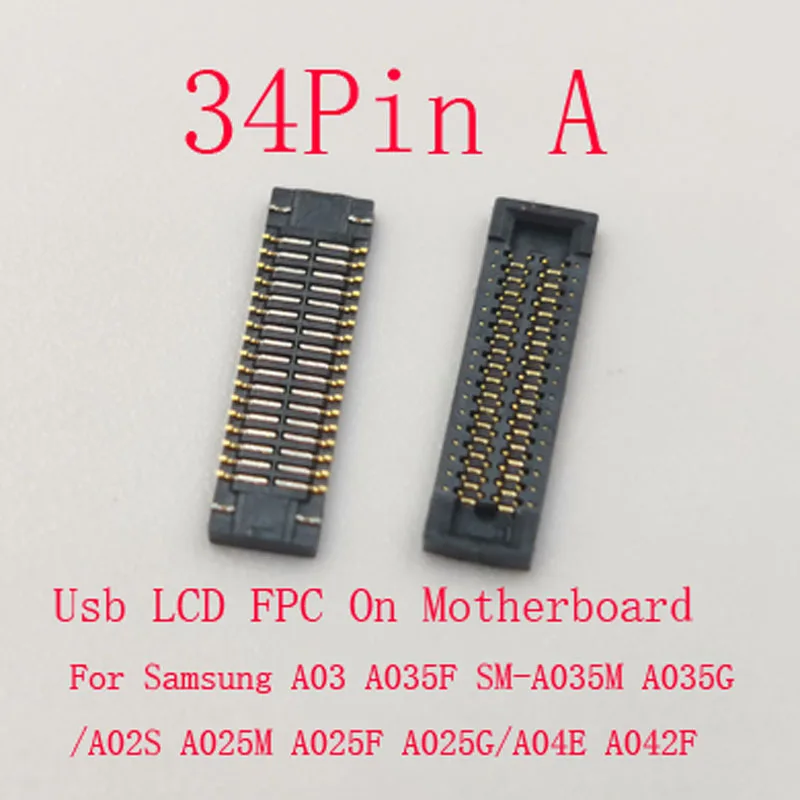 2-20Pcs LCD Charging USB Charger Display Screen Plug FPC Connector For Samsung Galaxy A035 A04E A025F A03 A042 A02S 34 40 Pin