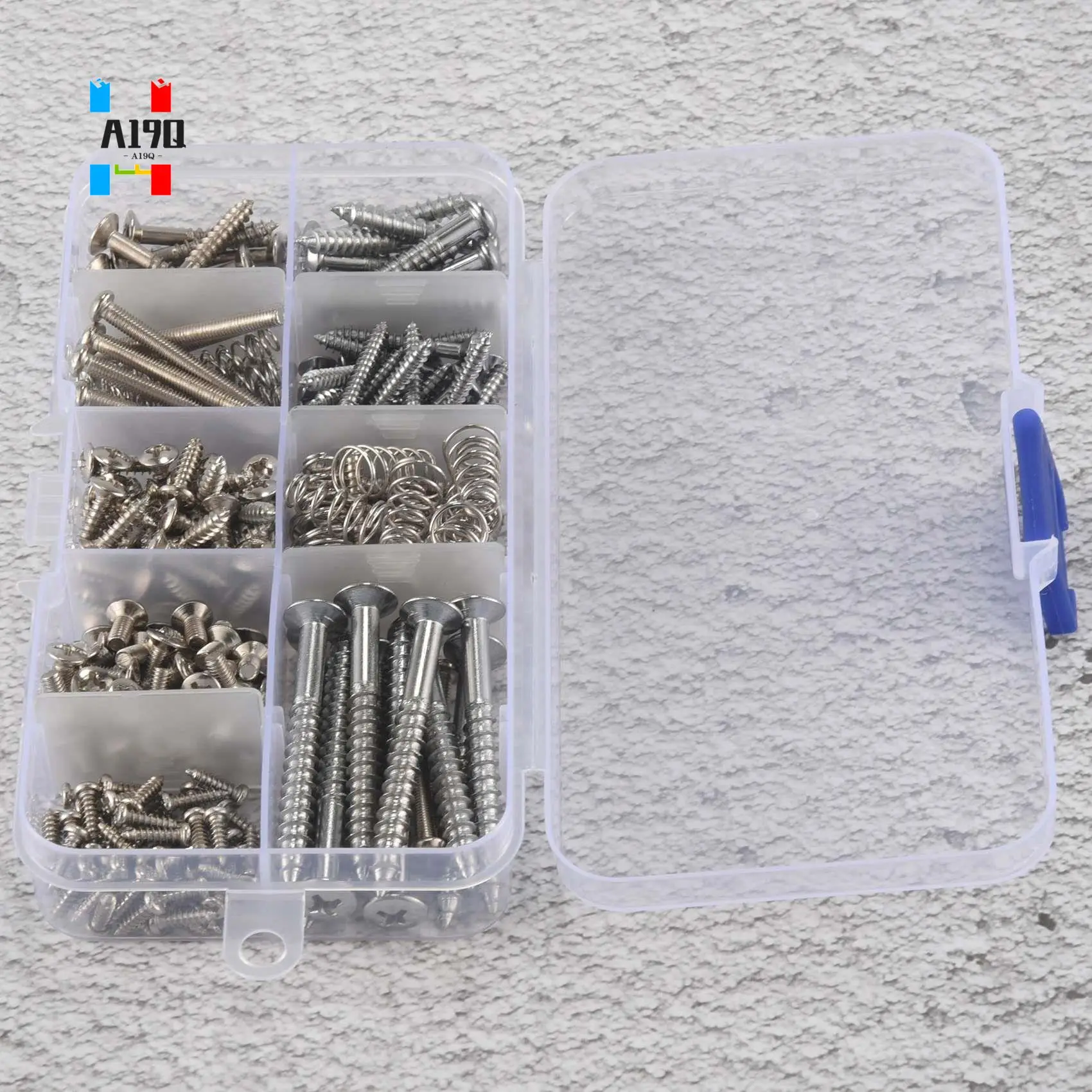 

A19Q-204 Pcs Guitar Screw Kit 9 Types Assortment Set With Springs For Electric Guitar Bridge Pickup Pickguard Tuner Switch Neck
