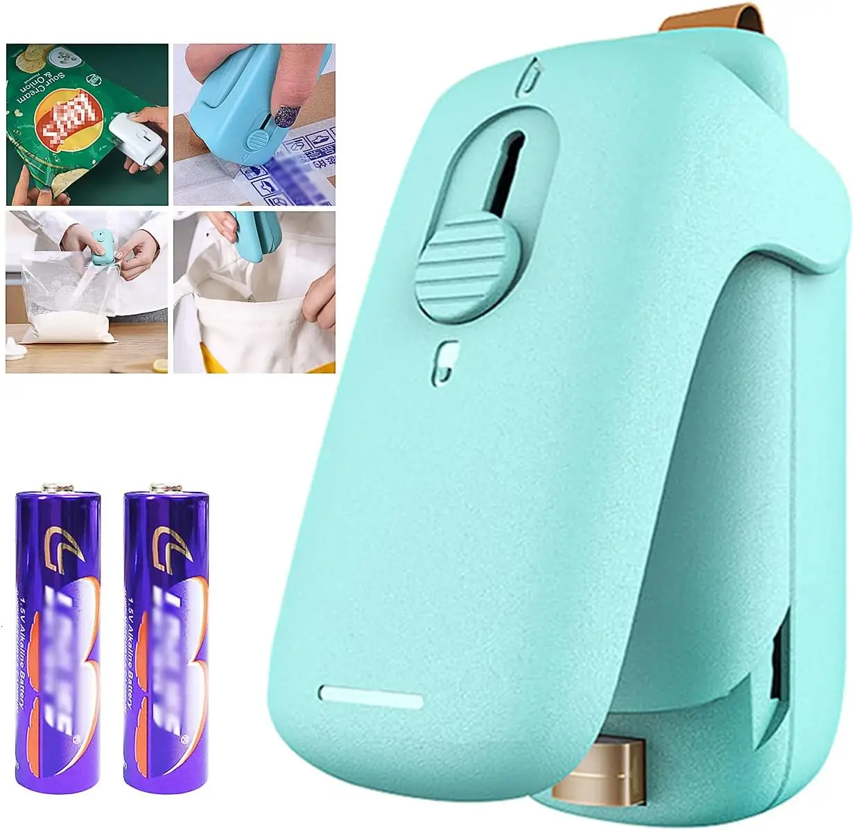 Mini Bag Sealer, Mini bag sealer heat seal,Bag Sealers, Heat Vacuum Sealer, 2 in 1 Heat Sealer and  with Lanyard, Portable Bag R