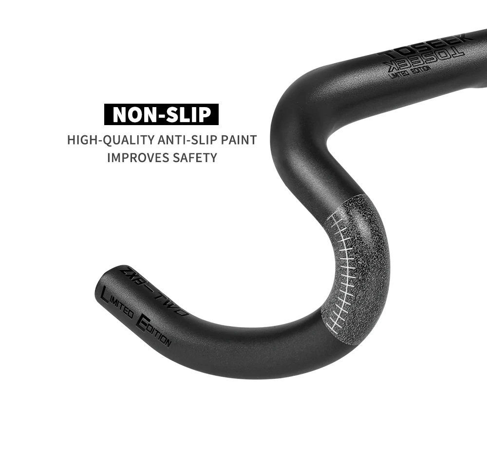 TOSEEK ZXB-TWO Vollcarbon-Lenker 31,8mm Rennrad-Bogenlenker 380/400/420/440mm mit externer Kabelführung – Detail 10