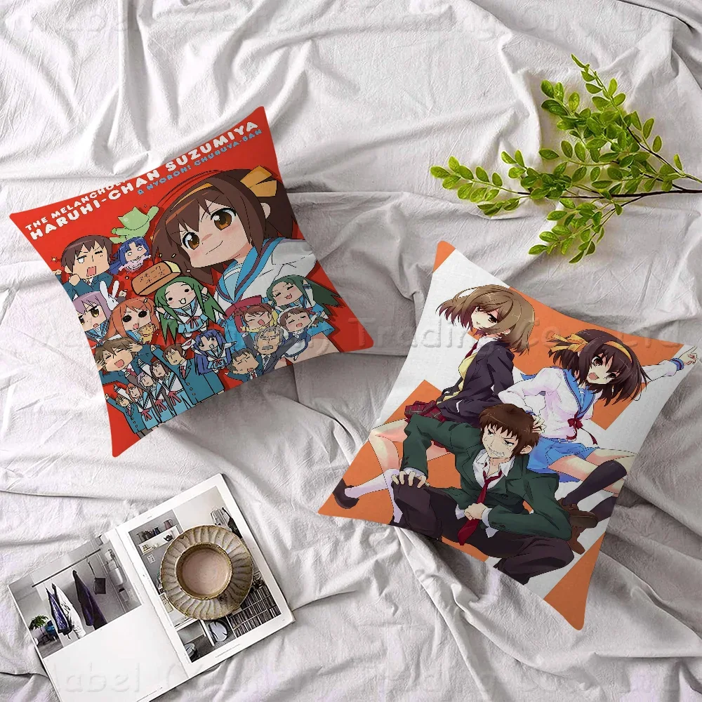 Bilibili Haruhi Suzumiya Cushion Cover Car Throw Pillow Case For Sofa Car Christmas Gift 40x40cm 45x45cm