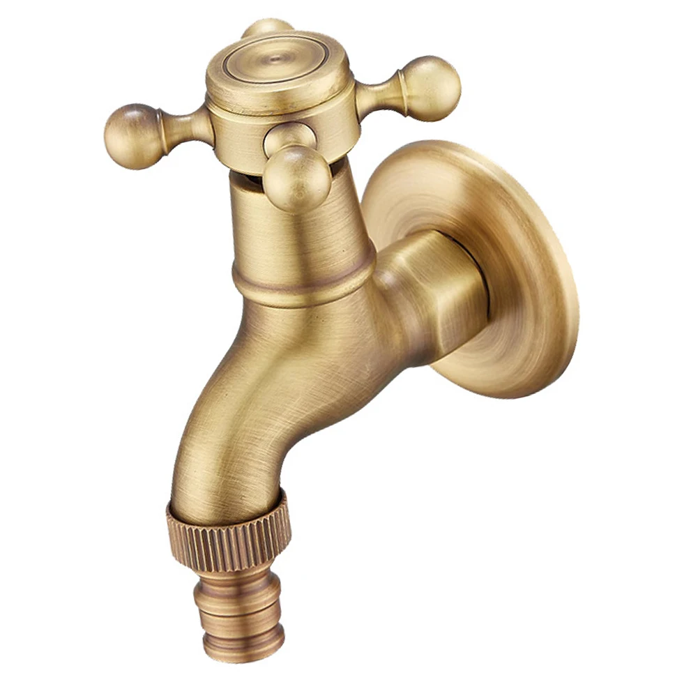 Brass Washing Machine Faucet Vintage Wall Mounted Faucet Single Handle Cold Water Tap With G1/2 Connection Thread