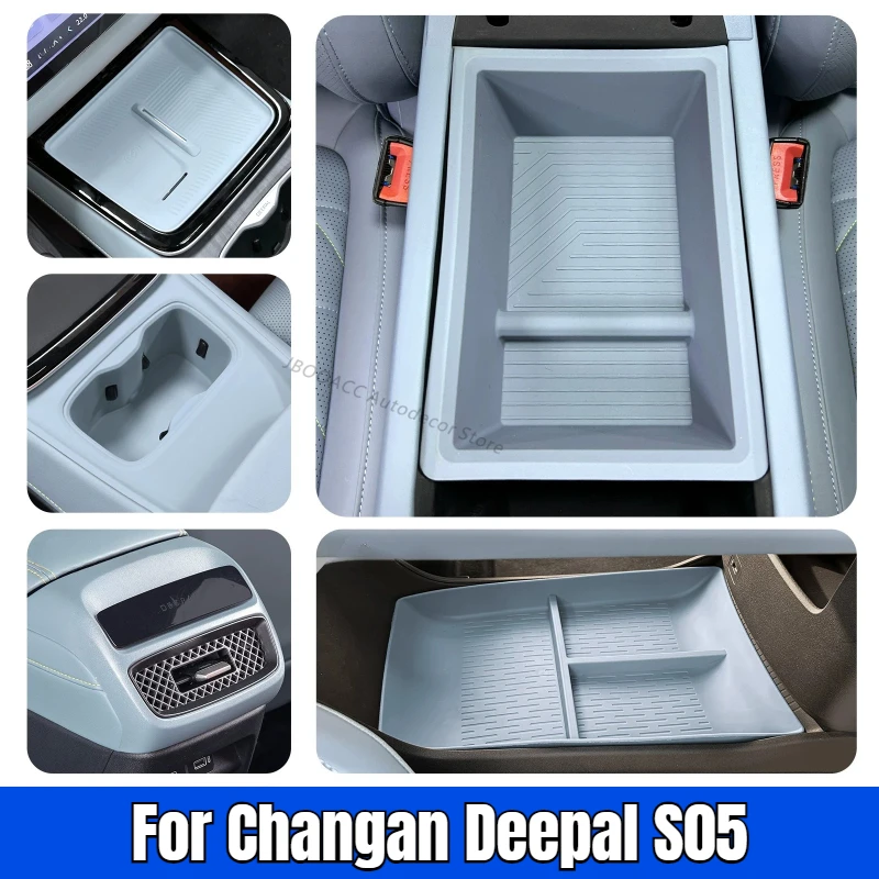 

For Changan Deepal S05 Wireless Charging Silicone Pad Center Console Armrest Storage Box Cup Holder Mat Organizer Case Interior
