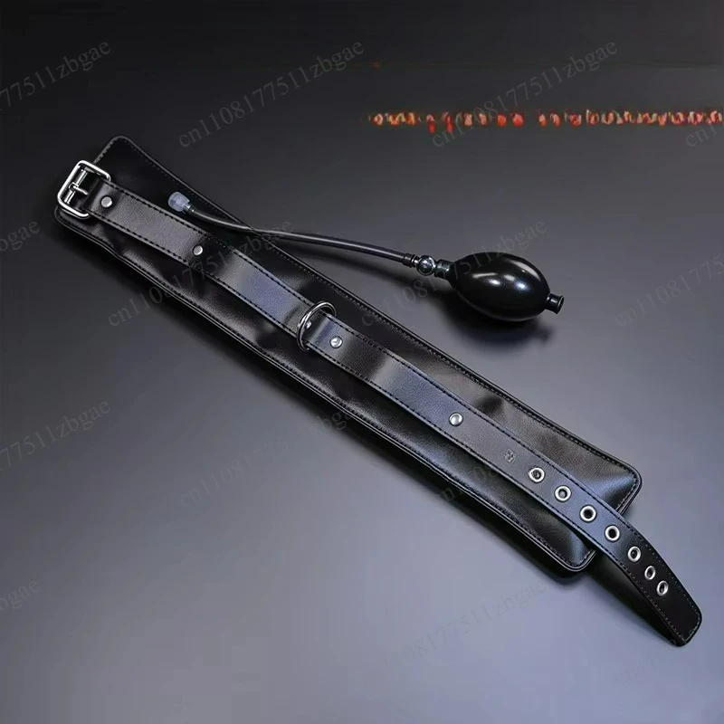 Leather Inflatable Collar Adjustable Pressure Design Comfortable Protective Collar