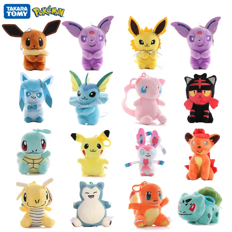 10-20 Cm Pokemon Plush Anime Figure Pikachu Eevee Snorlax Charizard High Quality Doll Model For for Kids Birthday Gifts