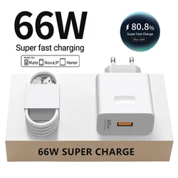 6A 66W Super Fast Charger for Huawei Mate 40 50 60 P50 P60 Nova 9 10 Honor 90 100 Magic 5 Lite 6 Pro Type C Quick Charging Cable