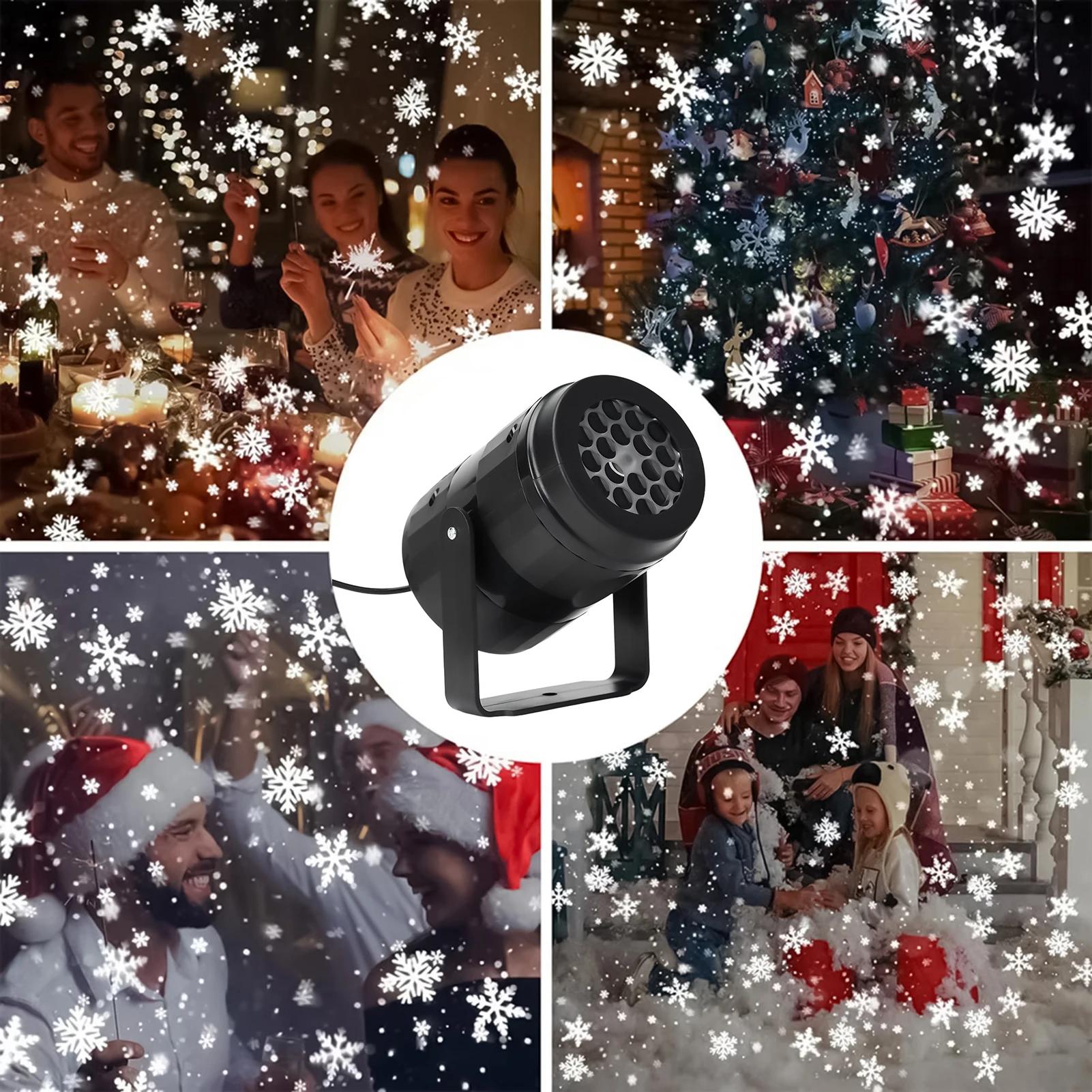 Christmas Rotary Dynamic Projection LED Light Rotatable High-Definition Snow Projector Gift for Friends Lover Families