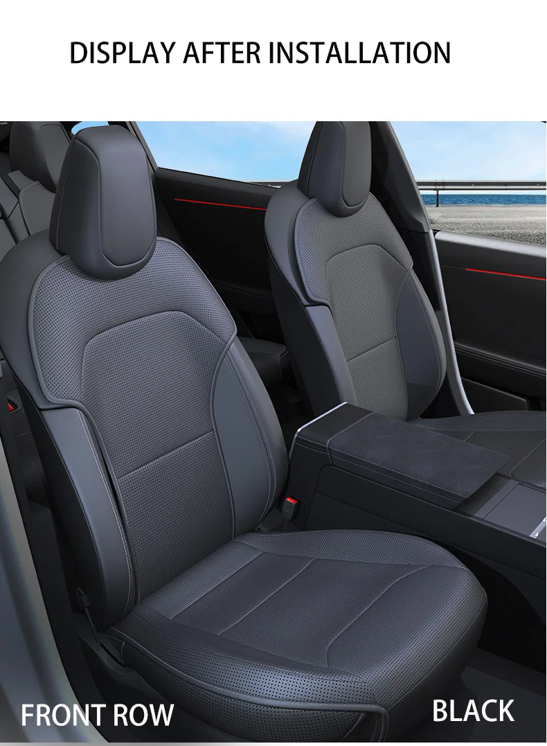 Für Tesla Model Y 2025 2026 Wacholder Belüftung Ledersitzbezug Kissen Atmungsaktivität Bequemer Sitz Innenzubehör – Detail 9