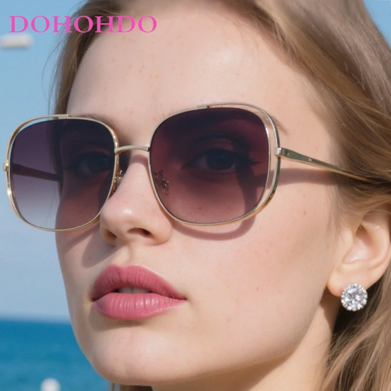 

New Fashion Hollow Out Square Metal Women Sunglasses Brand Designer Men Shades Outdoor Driving Eyewear Female UV400 Lentes Очки
