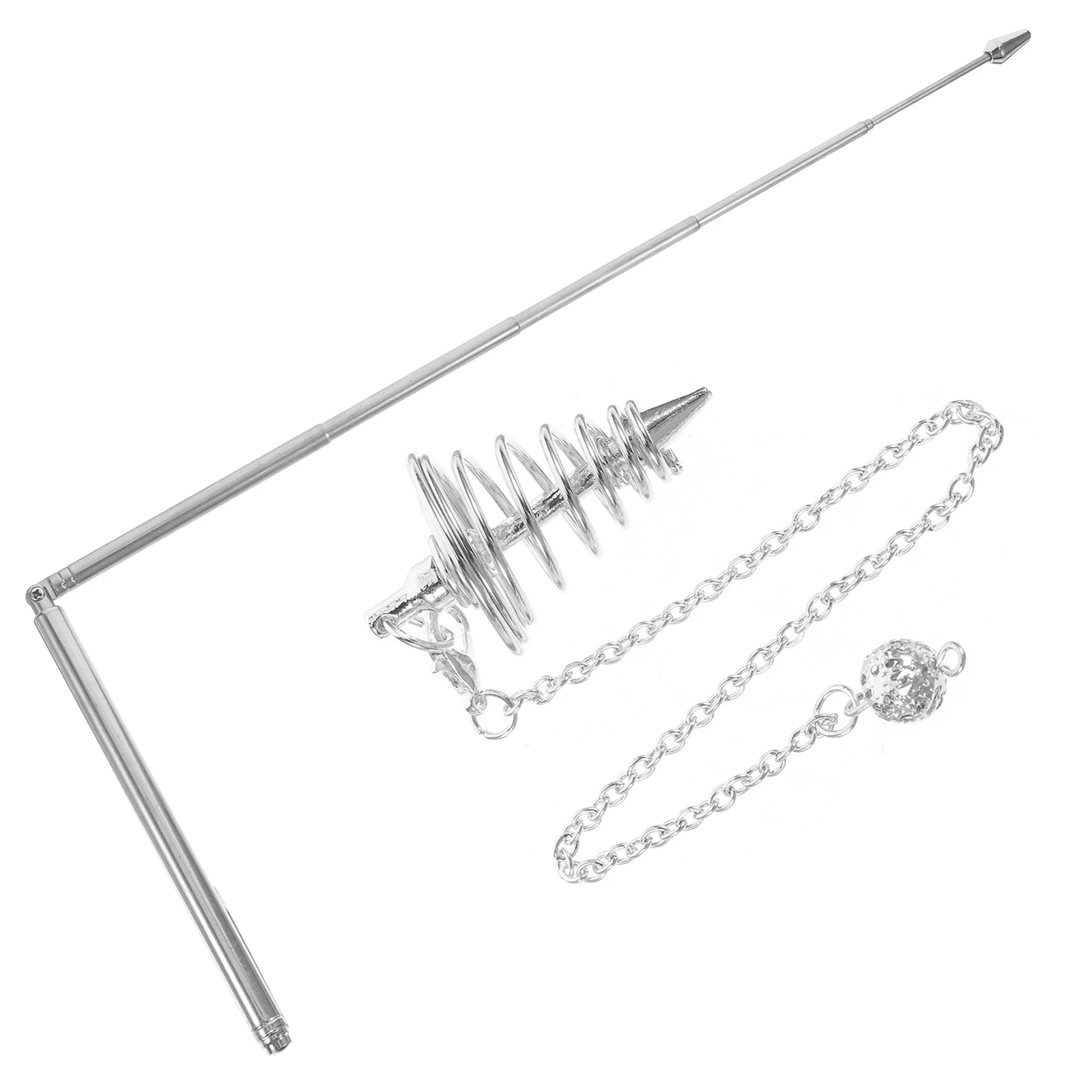 

1 set Stainless -seeking Ruler Pendant Dowsing Rod Metal Divining Tool Flexible Water Locator Energy Rod Accessories