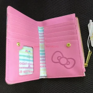 Sanrio-Hello Kitty Loungefly Damen-Clutch-Tasche, Kartenbeutel für Erwachsene, Falten, rosa Moedas, Geburtstagsgeschenk, Novo, 2024 8 Hauptverkaufstür Pinkkarte - №7