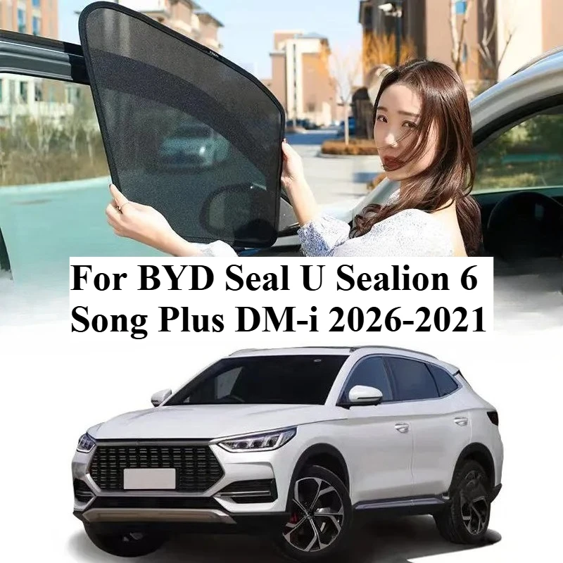 

Автомобильный магнитный сетчатый солнцезащитный козырек для конфиденциальности, солнцезащитные козырьки для бокового окна, аксессуары для BYD Seal U Sealion 6, Song Plus DM-i 2026-2021