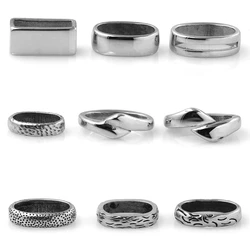 5pcs Stainless Steel 12x6mm Oval Large Hole Spacer Beads for Leather Cord Bracelet Slide Charms DIY Jewelry Making Accessories