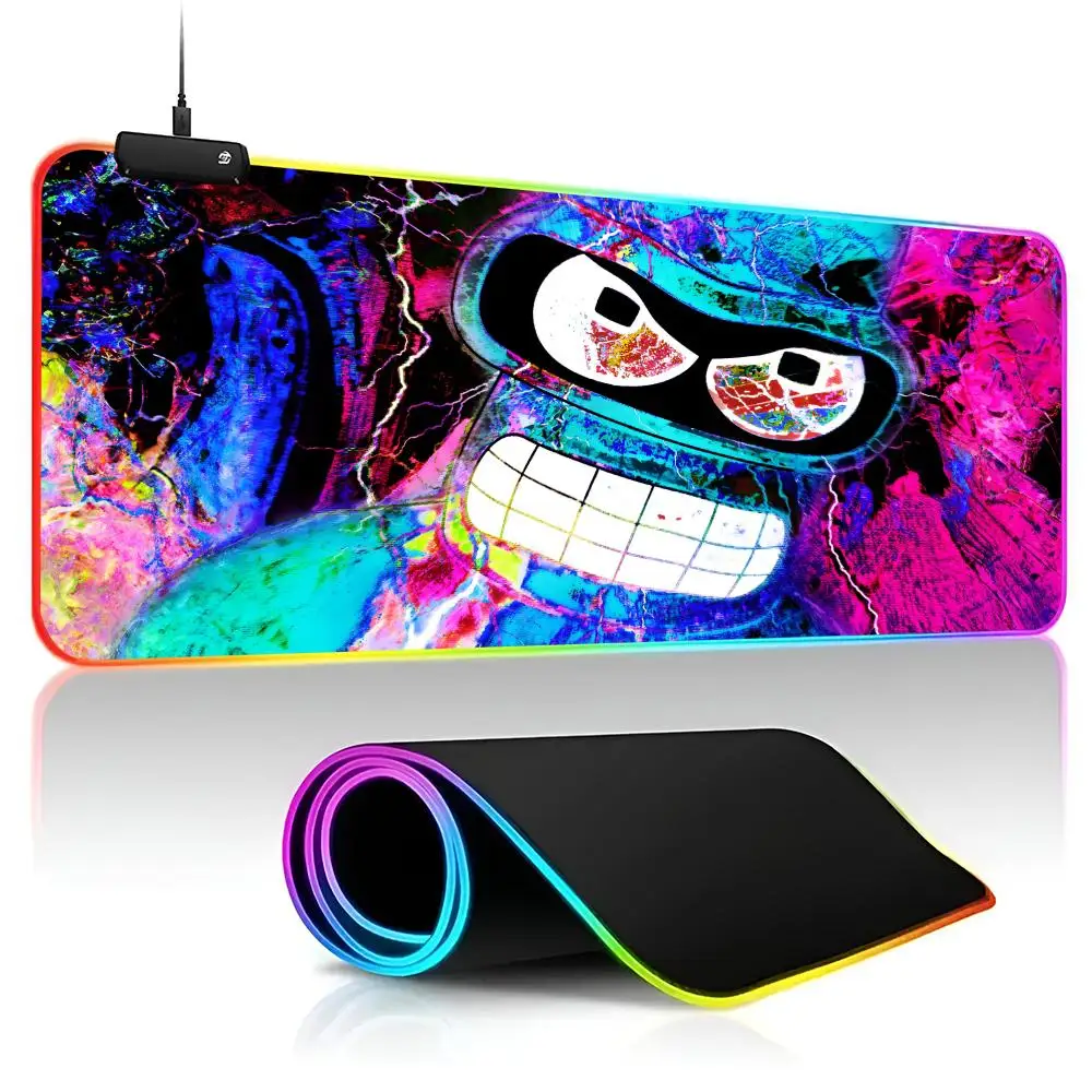 

Anime F-Futurama Mouse Pad Gamer RGB Deskmat Keyboard Mat Gaming Laptops LED Mousepad Desk Protector Anime Mause Mats