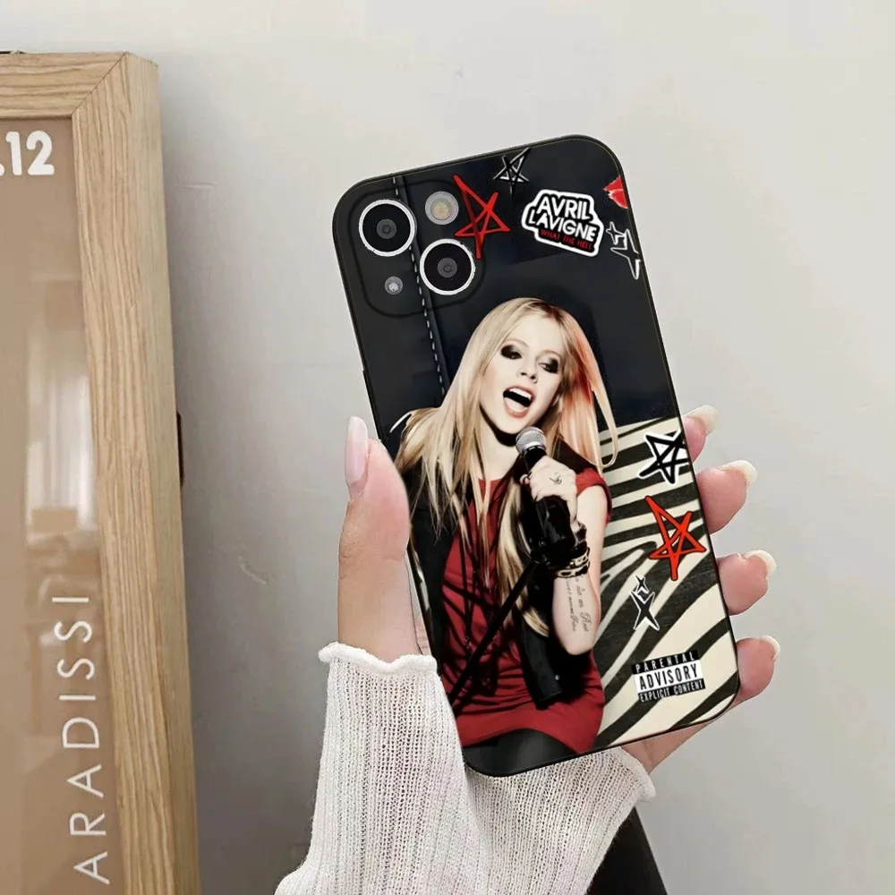 Singer Avril Lavigne Phone Case For iPhone 15,14,13,12,11 Plus,Pro,Max,XR,XS,X,7,8 Plus,SE,Mini Silicone Soft