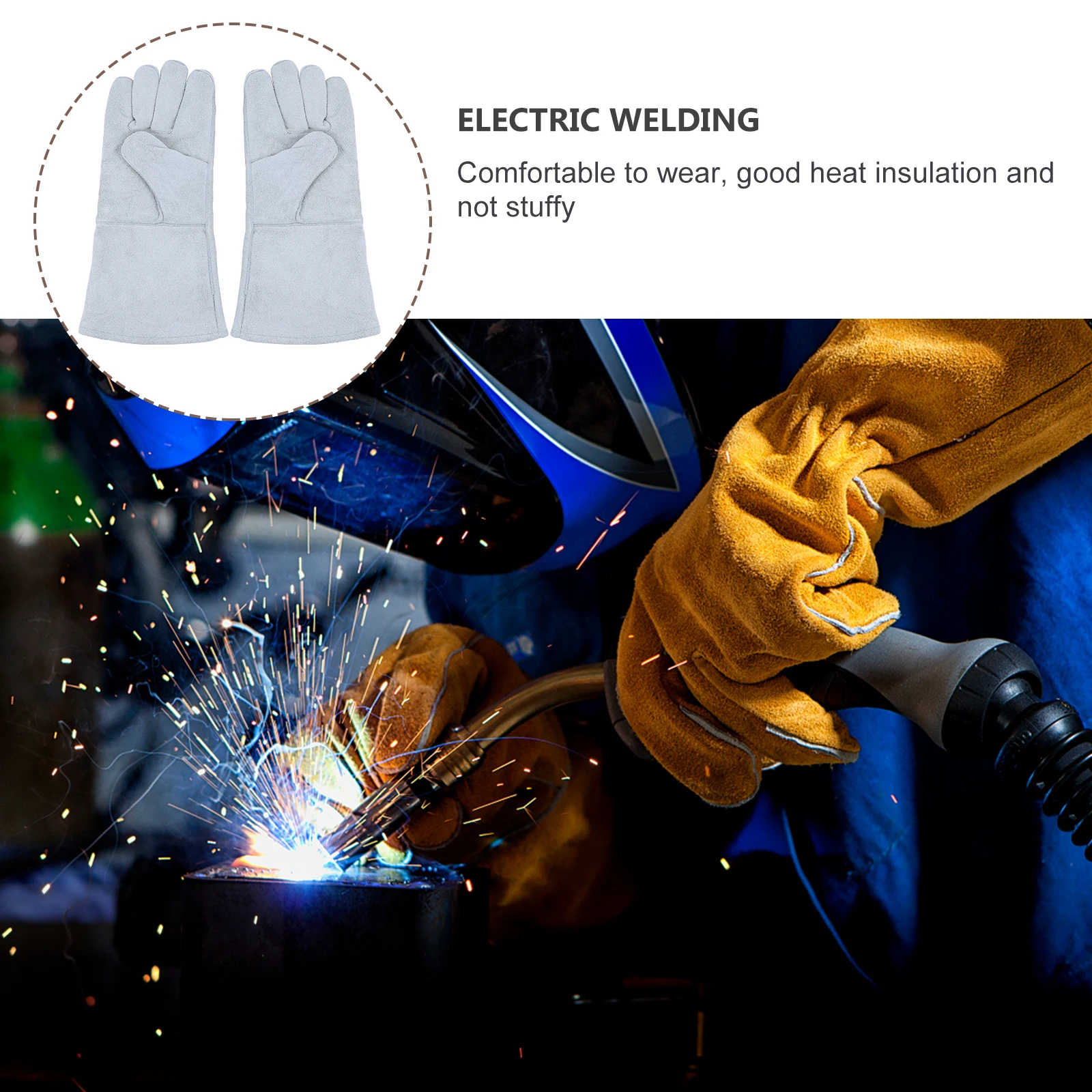 

Welder Gloves for Work Cowhide Camping Working Unisex Rigger Cold Weather Outdoor Heat Resistant