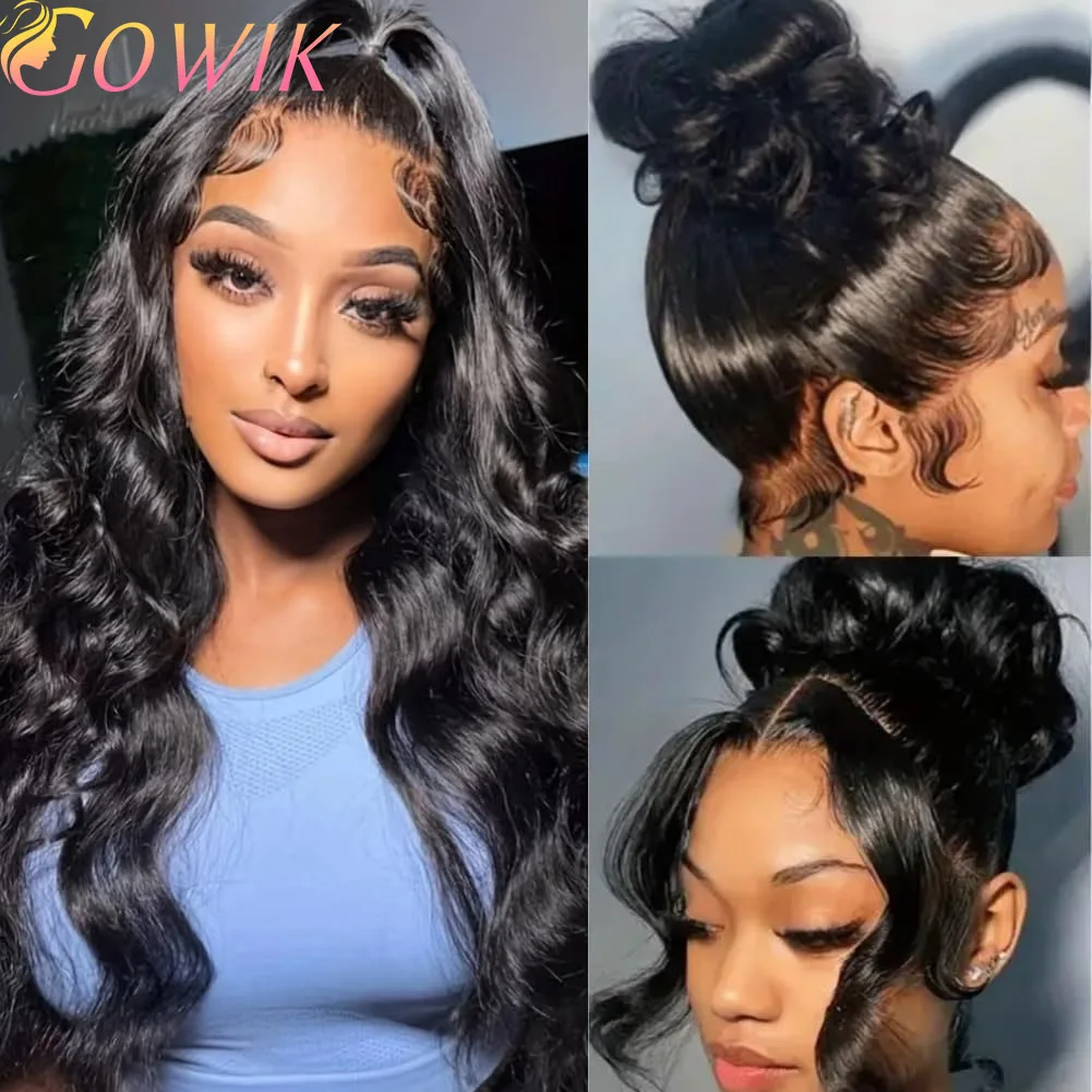 

250 Плотность Объемная волна 360 Полный парик шнурка Невидимый парик из натуральных волос на шнурке 13x6 Предварительно выщипанный бразильский парик из человеческих волос ﻿ ﻿