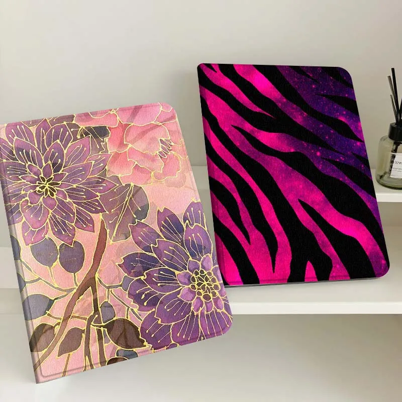 

Purple Pink Flower Gold Tablet Case For Samsung Tab Galaxy S6 S11 A A7 A8 A9 A11 10.1 10.4 10.5 Plus Lite Gift