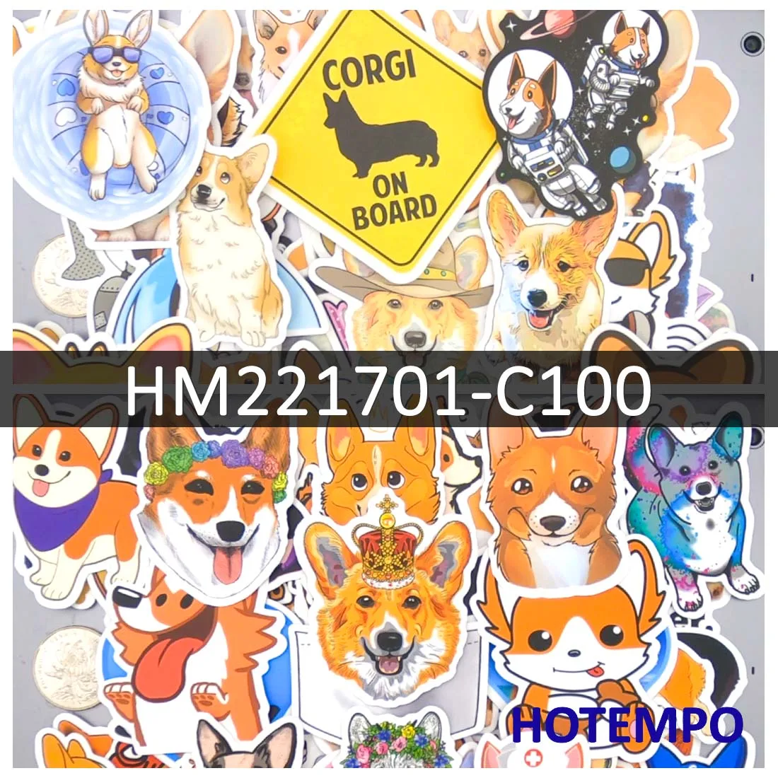 Welsh Corgi Dog Stickers, Cute Pet Puppy, Cartoon Animals Picture, for DIY Creative Decoration, Funny Sticker, 50/100PCS