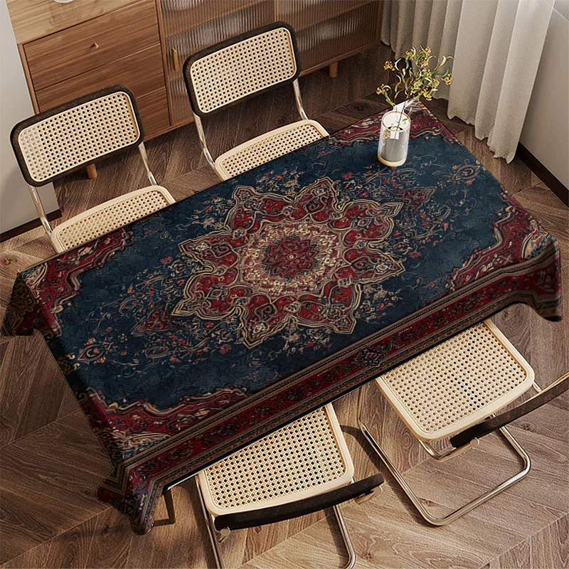 Black Tablecloth with Pattern Restaurant Kitchen Tablecloth Living Room Home Decoration Rectangular Party Decoration