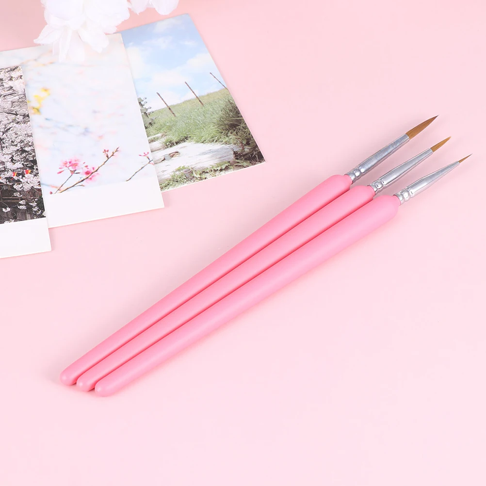 

4pcs Professional Fine Detail Paint Brush Set Wolf Hair Tip For Acrylic Watercolor Oil Painting Light Durable Travel Miniature