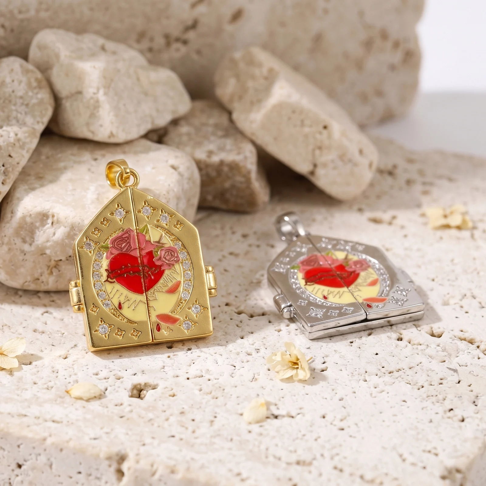 1 szt. mosiężna ramka na zdjęc – Heart Locket Necklace Photo recenzja i cena