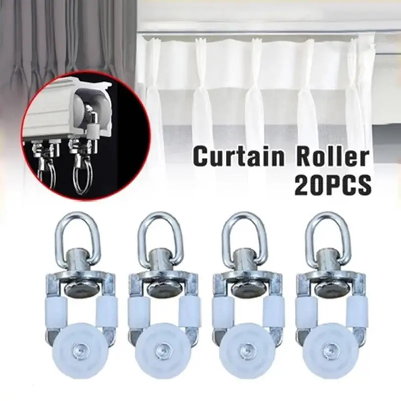 20 Piece Zinc Alloy Curtain Roller Set For Straight Gliding Tracks Home Curtain