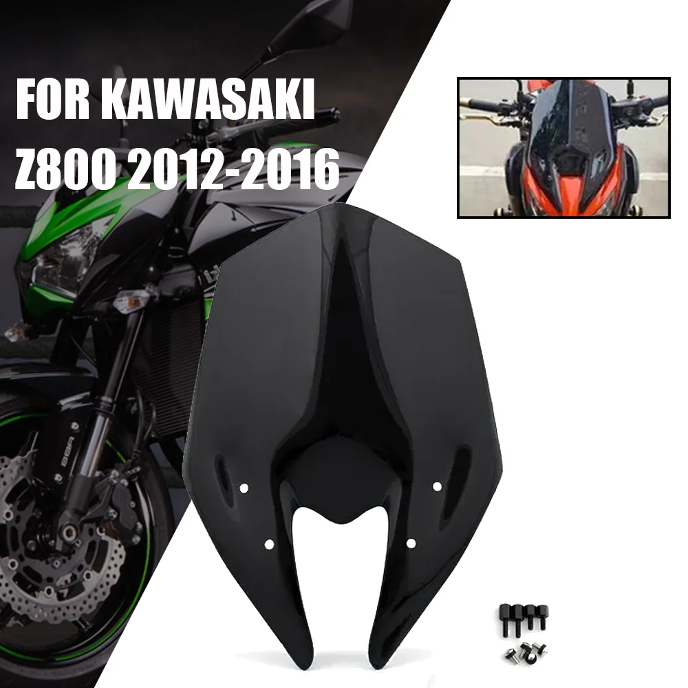 

Z 800 Motorcycle Windshield WindScreen Double Bubble Parts Accessories Black for Kawasaki Z800 2012 2013 2014 2015 2016