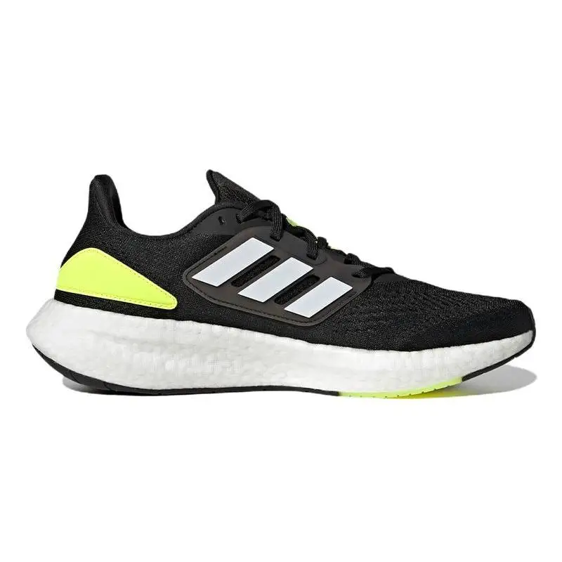 Chaussures de sport adidas Pureboost 22 Core, baskets noires, nuage blanc, jaune solaire, HQ1449