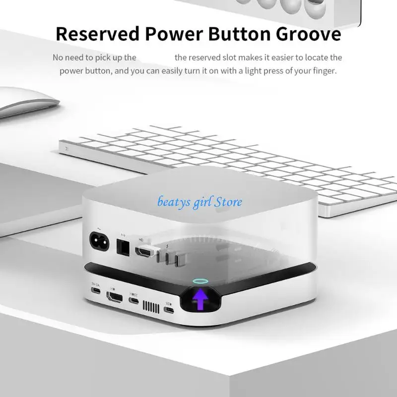 C7AB Desktop Organizers Dock for Mini M4Pro Including Stand Function Aluminum Build